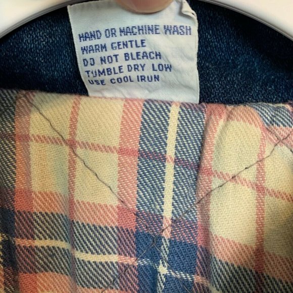Vintage Womens Denim Jacket Blue Flannel Lined Large - Picture 7 of 10